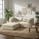 MONAMI Dechome Yeny Fitilli Kadife | Köşe Koltuk | 160X160 Köşe Takımı | Modüler Köşe Takımı | Yataklı L Koltuk | Fitilli Kadife - Krem
