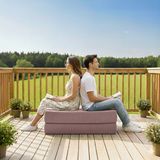 MONAMI Dechome Yeny Modüler Puf 100X100 | Fitilli Kadife | 36 cm Yükseklik | Orta Sert Sünger | Yıkanabilir & Silinebilir Kılıf | Çökme Yapmaz | Roll Pack - Pembe