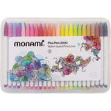 Monami Plus Pen 3000 Pigment Su Bazlı Keçeli Kalem Seti 48LI