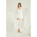 Monamise 18201 Ekru Kadın Pijama Takımı
