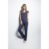 Monamise 18231 Lacivert Dantelli Kadın Pijama Takımı