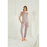 Monamise 18437 Vizon Dantelli Kadın Pijama Takımı