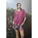 Monamise Kadın Pijama Takımı, Vişne Rengi, Kısa Kol, Şort, S Beden