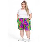 MONAMORE Kadın Pamuklu Kumaş Curve Büyük Beden Vıskon Bermuda Şort