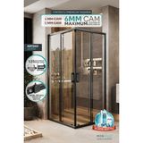 MONAQUA Arteko Duşakabin Kare - Antrasit Profil - Şeffaf 6 mm Temperli Cam - 90x100