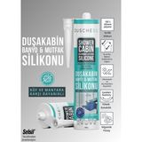 MONAQUA Duşakabin Silikonu Suya, Neme ve Küfe Dayanıklı Şeffaf Sızdırmazlık Silikonu | Banyo, Cam, Seramik
