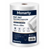 MONARTY Balonlu Naylon Ambalaj Malzemesi, Şeffaf, 50 cm x 50 m, Taşınma ve Paketleme için Koruyucu Hava Kabarcıklı Rulo 50 cm