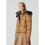 Moncler Castelnou Kahverengi Kapüşonlu Puffer Mont - 0