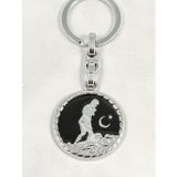 Moncuk design Atatürk Silüetli Siyah Metal Anahtarlık