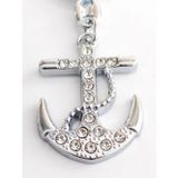 Moncuk design Gümüş Renkli Taşlı Zarif Metal Çapa Anahtarlık