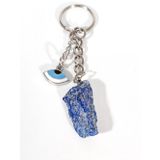 Moncuk design Ham Lapis Lazuli Taşı ve Nazar Boncuğu Uçlu Özel Tasarım Anahtarlık