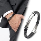 Moncuk Design İsim Yazılabilir Siyah Beyaz Deri Ve Beyaz Titanyum Kilit Bileklik 33513B15D10