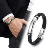 Moncuk Design İsim Yazılabilir Siyah Deri Ve Beyaz Titanyum Kilit Bileklik 33513B15D3