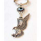 Moncuk design Nazar Boncuklu Kartal Figürlü Metal Anahtarlık