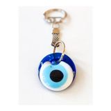 Moncuk design Nazar Boncuklu Mavi Cam Anahtarlık