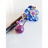 Moncuk design Renkli Floral Detaylı Kokonat Saç Topuz Çubuğu