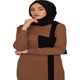 Moncy Butik Cepli Elbise 3001-5 Camel - Standart