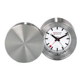 Mondaine Çalar Saat MSM.64410 Masa Saati 50 mm - Pirinçten İstasyon Saati Sertleştirilmiş Mineral Camdan Toza Dayanıklı Kırmızı Saniye Göstergeli