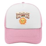 Mondays are Cool Too Trucker Hat Kadın Komik Örgü Kamyoncu Şapkası Yaz için, Pembe, Tek Beden