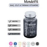 Mondevit Hair Vitamin 60 Tablet Biotin 5000 Mcg-Çinko 15 Mg-Bakır 2000 Mcg-Selenyum 50 Mcg