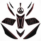 Mondial Drift L Full Tank Pad Set Siyah - Kırmızı