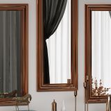 Mone Ayna Üçlü Dekoratif Salon Aynası, Bronz Çerçeve