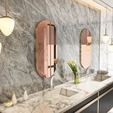 MONEayna 2'li Riors Luxury Gold Detaylı Bronz Oval Ayna Kırmızı