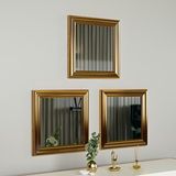 MONEayna 3'lü Gold Çerçeveli Ayna 40x40 Cm Pg002 Altın