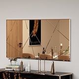 MONEayna Bronz Dekoratif Modern Desen Salon Dresuar Duvar Aynası Kırmızı
