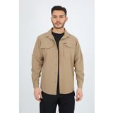 monel Outdoor Bej Renk Fermuarlı Cepli Ultra Likralı Relax Outdoor Siyah Gömlek Taktik Gömlek