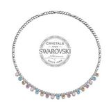 Monemel Çok Renkli Swarovski Taşlı, Su Yolu Kolye (Altın Kaplama)