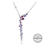Monemel Pembe-Mor Swarovski Taşlı Mini Su Yolu Kolye (Altın Kaplama) Sevgililer Günü Hediyesi