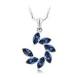 Monemel Swarovski Lacivert Kristal Kolye (Altın Kaplama)Doğum Günü Hediyesi - Aynı Gün Kurye- Sevgililer Günü Hediyesi