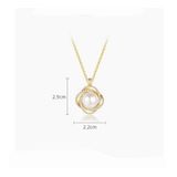 Monemel Swarovski Taşlı Gold İnci Kolye(Altın kaplama) Sevgililer Günü Hediyesi