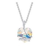 Monemel Swarovski Taşlı Mavi Kalp Kolye (Beyaz Altın Kaplama) N0404 Istanbul Aynı Gün Teslimat, Anneler Günü Hediyesi, Sevgiliye Hediye