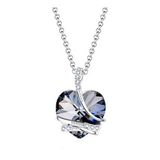 Monemel Swarovski Taşlı Siyah Kalp Kolye (Altın Kaplama) Anneler Günü Hediyesi, Sevgiliye Hediye (Aynı Gün Teslimat)