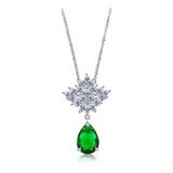 Monemel Yeşil Swarovski Taşlı Kolye (Altın Kaplama) Sevgililer Günü Hediyesi