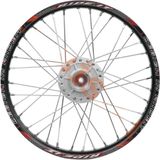 Monero Cg Serisi Ön Jant Komple (1.20X17) (Telli) (Disk Fren Modeli) (Siyah Jant, Gri Göbek, Krom Tel)
