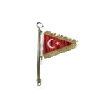 monero Motosiklet Ve Bisiklet Türk Bayrağı Altın Örgülü Flama