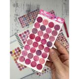 Monet Garden Pembe Tonları 6 Yaprak 312 Yuvarlak Kağıt Sticker Seti Etiket / Çıkartma