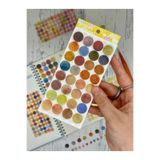 Monet Garden Sarı 6 Yaprak 312 Adet Yuvarlak Kağıt Sticker Seti/Etiket/Çıkartma/Postit/Post-it