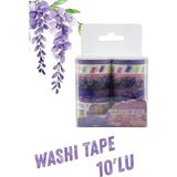 Monet Serisi 10'lu Washi Tape Seti Mor Temalı Dekoratif Kağıt Bant Seti Temalı Ajanda Süsleme