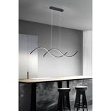 Monica Modern Tasarım Salon Yatak Odası Siyah Mutfak Yemek Masası Üstü Beyaz Ledli 2 Li LED Avize - Ahşap - Seçenek 1