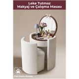 monico home Leke Tutmaz Beyaz Makyaj ve Çalışma Masası
