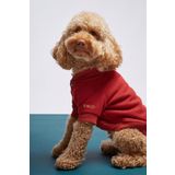 Monido Kırmızı Köpek Kolej Ceketi - "Enjoy" Sloganlı