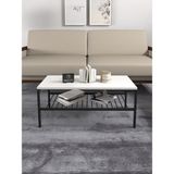 Moniev 2 Raflı Metal Orta Sehpa Dekoratif Lüx İki Katlı Salon Sehpa 90 x 45 cm Modern Tasarım