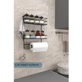 moniev Kancalı Mutfak Düzenleyici Baharatlık Havluluk Paslanmaz Banyo Rafı Mutfak Banyo Rafı Organizer