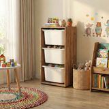 Moniev Kids 3 Sepetli Dolap Çok Amaçlı Dolap Oyuncak Dolabı MNV2601_3 - Atlantik Çam