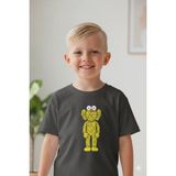 Monila Erkek Çocuk Pamuklu Bisiklet Yaka Baskılı T-Shirt - Antrasit - 3 - 4 Yaş