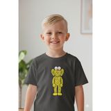 Monila Erkek Çocuk Pamuklu Bisiklet Yaka Baskılı T-Shirt - Antrasit - 5 - 6 Yaş